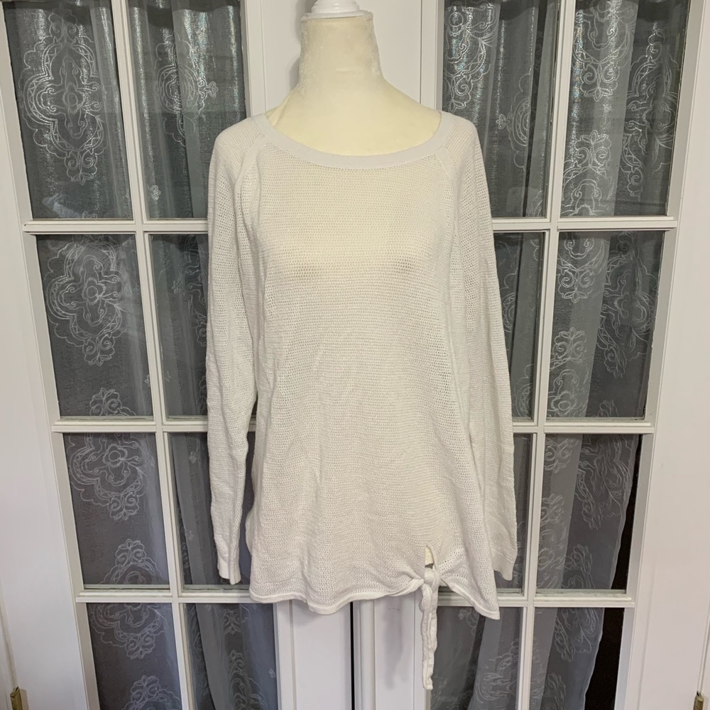 Semi- transparent white gap sweater